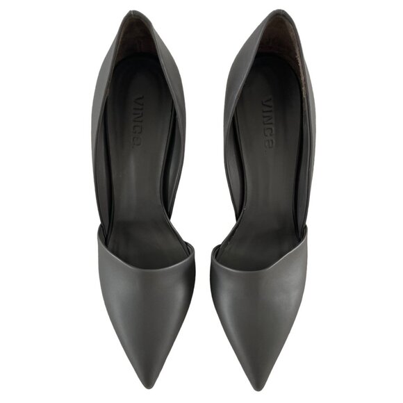 VINCE‎ Cosette Pointed Toe d'Orsay Leather Pumps Gray Graphite 9M EUR 40 $350 - Picture 7 of 12